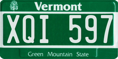 VT license plate XQI597