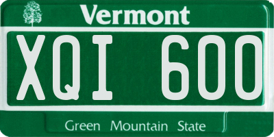 VT license plate XQI600