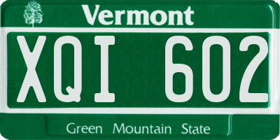 VT license plate XQI602