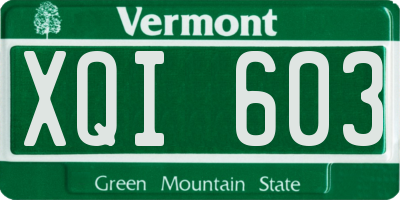 VT license plate XQI603