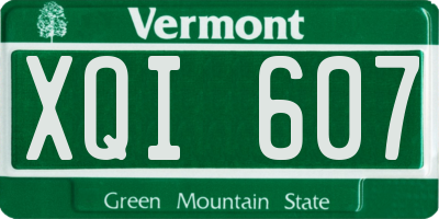 VT license plate XQI607