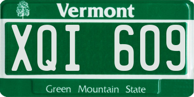 VT license plate XQI609