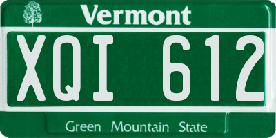 VT license plate XQI612
