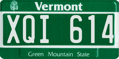 VT license plate XQI614