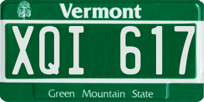 VT license plate XQI617