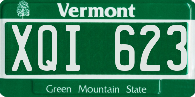 VT license plate XQI623