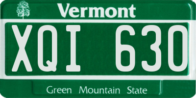 VT license plate XQI630