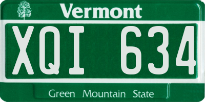 VT license plate XQI634