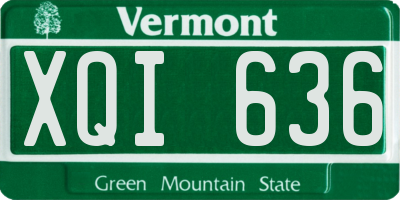 VT license plate XQI636