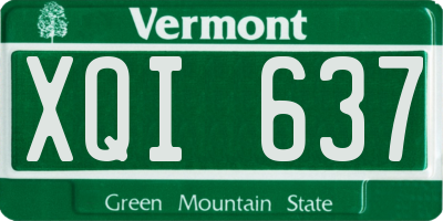 VT license plate XQI637