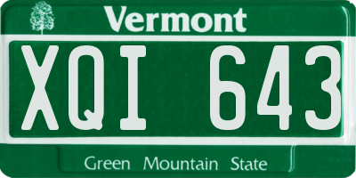 VT license plate XQI643