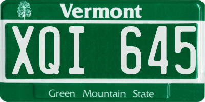 VT license plate XQI645
