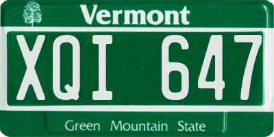 VT license plate XQI647