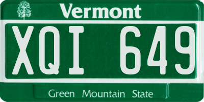 VT license plate XQI649