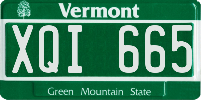 VT license plate XQI665