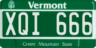 VT license plate XQI666