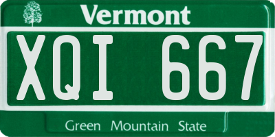 VT license plate XQI667