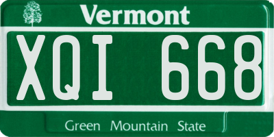 VT license plate XQI668