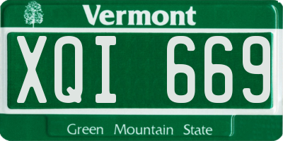 VT license plate XQI669