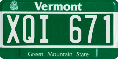 VT license plate XQI671