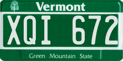 VT license plate XQI672