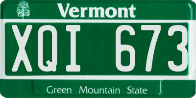 VT license plate XQI673