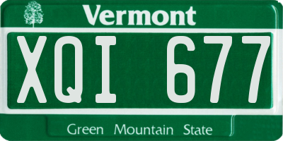 VT license plate XQI677