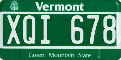 VT license plate XQI678