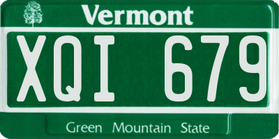 VT license plate XQI679