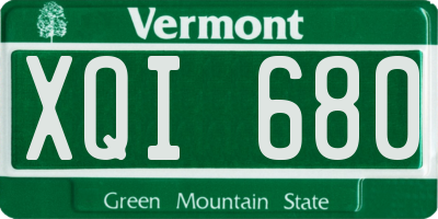 VT license plate XQI680