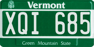 VT license plate XQI685