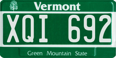 VT license plate XQI692