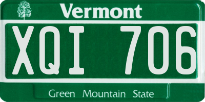 VT license plate XQI706