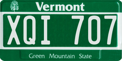 VT license plate XQI707