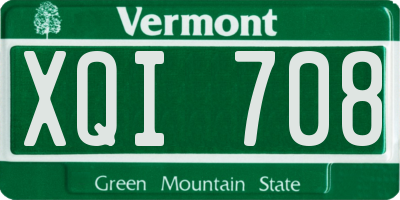 VT license plate XQI708