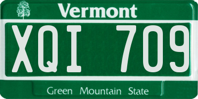 VT license plate XQI709