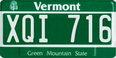 VT license plate XQI716