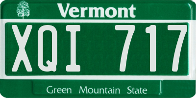 VT license plate XQI717