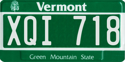 VT license plate XQI718