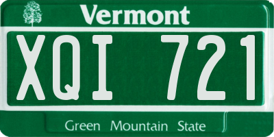 VT license plate XQI721