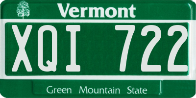VT license plate XQI722