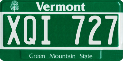 VT license plate XQI727