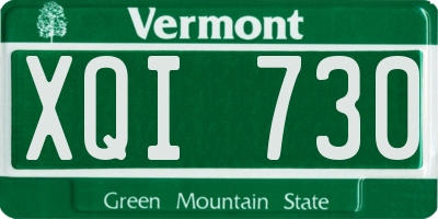 VT license plate XQI730