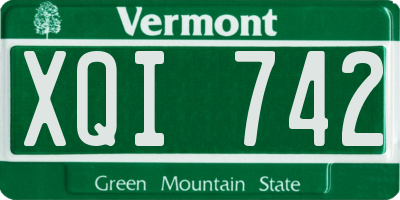 VT license plate XQI742