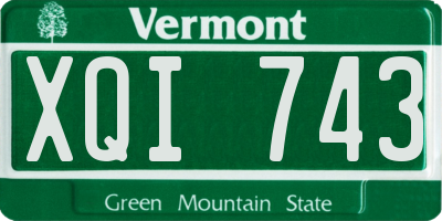 VT license plate XQI743