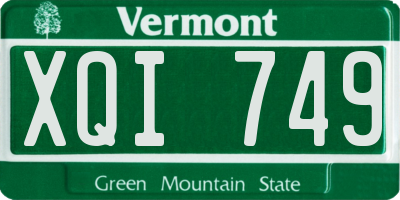VT license plate XQI749