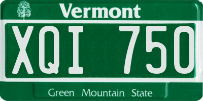VT license plate XQI750
