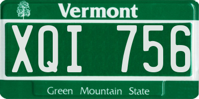 VT license plate XQI756