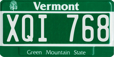 VT license plate XQI768