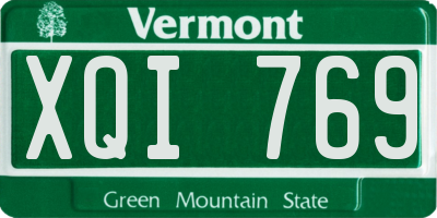 VT license plate XQI769
